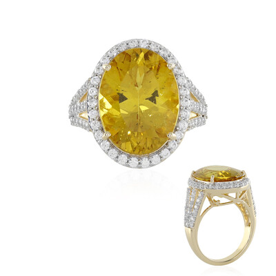 Anillo en oro con Apatita dorada