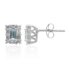 Pendientes en plata con Topacio azul cielo