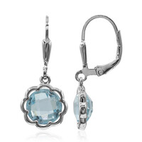 Pendientes en plata con Topacio azul cielo