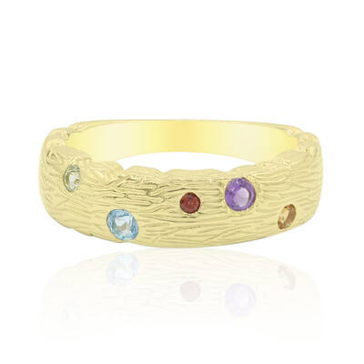 Anillo en plata con Topacio azul suizo