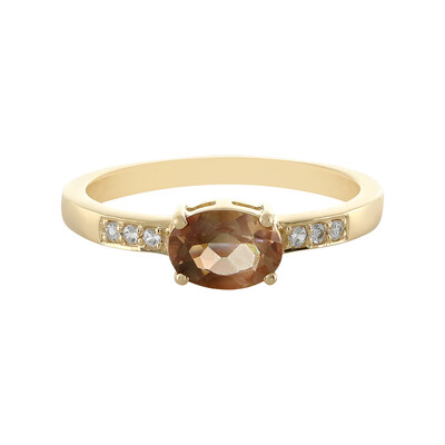 Anillo en oro con Piedra del sol de Oregón