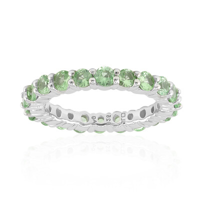 Anillo en plata con Tsavorita de Tanzania
