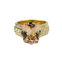 Anillo en oro con Morganita AAA (de Melo)