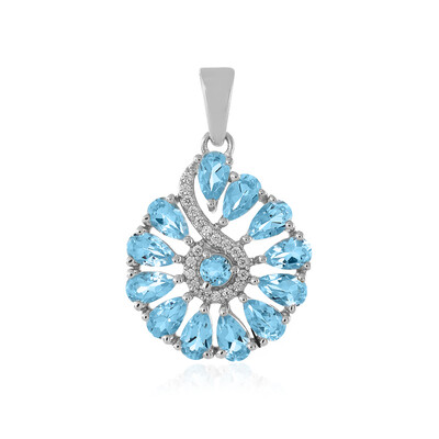 Colgante en plata con Topacio azul cielo