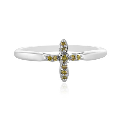 Anillo en plata con Diamante amarillo I2