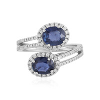 Anillo en oro con Zafiro azul