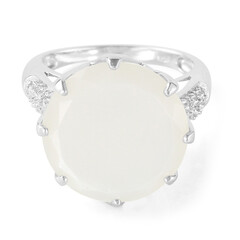 Anillo en plata con Piedra de Luna blanca