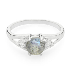 Anillo en plata con Espectrolita