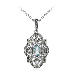 Collar en plata con Topacio azul cielo