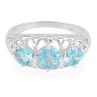 Anillo en plata con Apatita azul