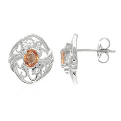 Pendientes en plata con Zafiro Padparadscha