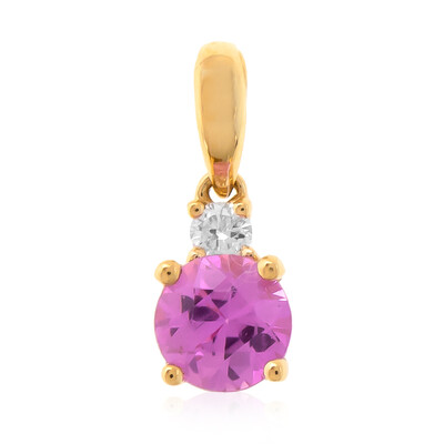 Colgante en oro con Zafiro rosado