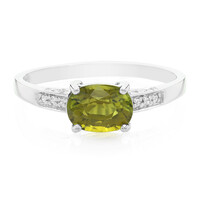Anillo en plata con Turmalina cuprífera