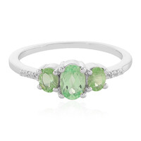 Anillo en plata con Granate verde menta de Merelani