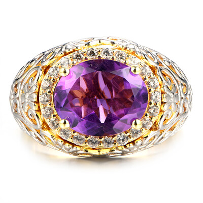 Anillo en plata con Amatista de Zambia (Dallas Prince Designs)