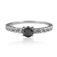 Anillo en plata con Diamante negro