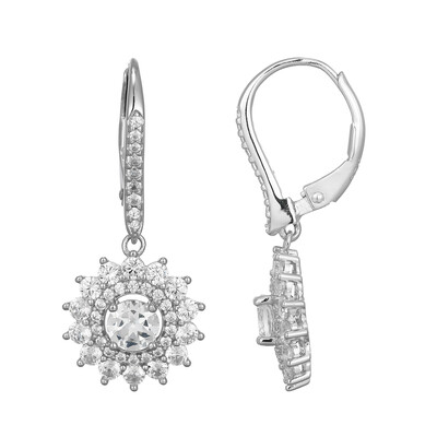 Pendientes en plata con Topacio blanco