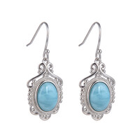 Pendientes en plata con Larimar