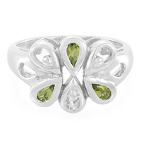 Anillo en plata con Turmalina cuprífera