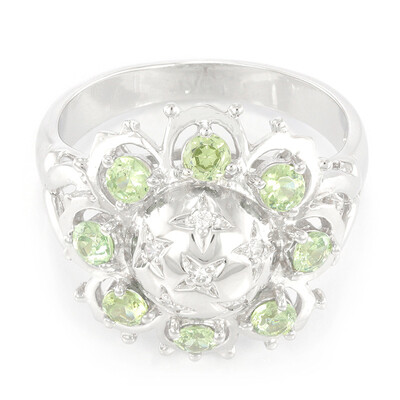Anillo en plata con Demantoide de Namibia
