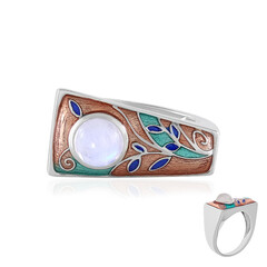 Anillo en plata con Piedra de luna azul (Adela Silber)