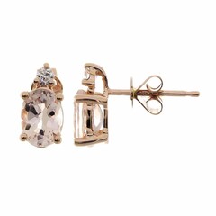 Pendientes en oro con Morganita AAA (CIRARI)