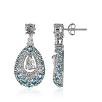 Pendientes en plata con Topacio blanco