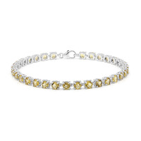 Brazalete en plata con Cuarzo miel