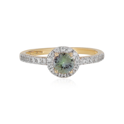 Anillo en oro con Tanzanita verde