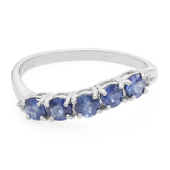 Anillo en plata con Zafiro azul birmano