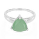 Anillo en plata con Calcedonia verde