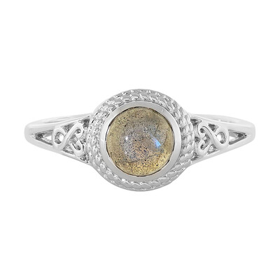 Anillo en plata con Labradorita