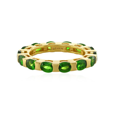 Anillo en plata con Diópsido de Rusia