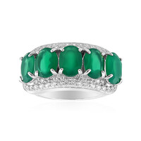 Anillo en plata con Ágata verde
