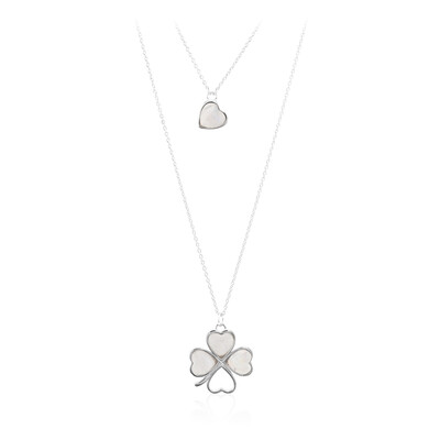 Collar en plata con Piedra de Luna blanca