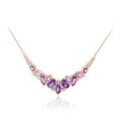 Collar en plata con Amatista de Zambia
