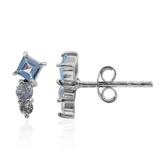 Pendientes en plata con Topacio azul suizo