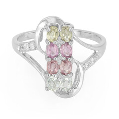 Anillo en plata con Turmalina cuprífera