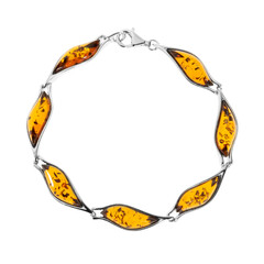 Brazalete en plata con Ámbar báltico