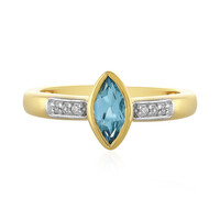 Anillo en plata con Topacio azul suizo