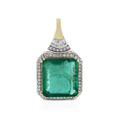 Colgante en oro con Esmeralda de Zambia AAA (D'vyere)