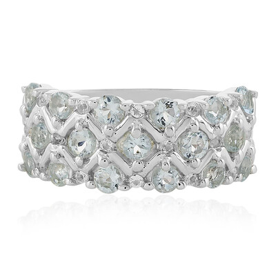Anillo en plata con Aguamarina