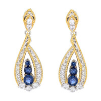 Pendientes en plata con Zafiro azul (Gems en Vogue)