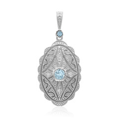 Colgante en plata con Topacio azul cielo