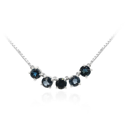 Collar en plata con Topacio azul de Londres