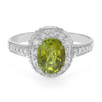 Anillo en plata con Turmalina cuprífera