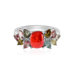 Anillo en plata con Ópalo rojo de Etiopía