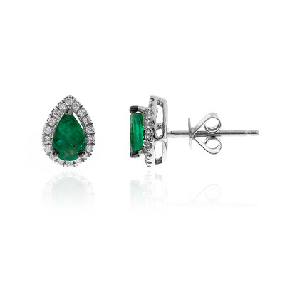 Pendientes en oro con Esmeralda de Zambia AAA (CIRARI)