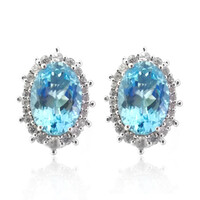 Pendientes en plata con Topacio azul cielo (Dallas Prince Designs)