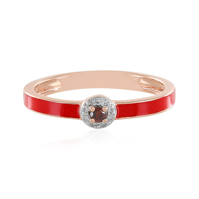 Anillo en plata con Diamante rojo I4